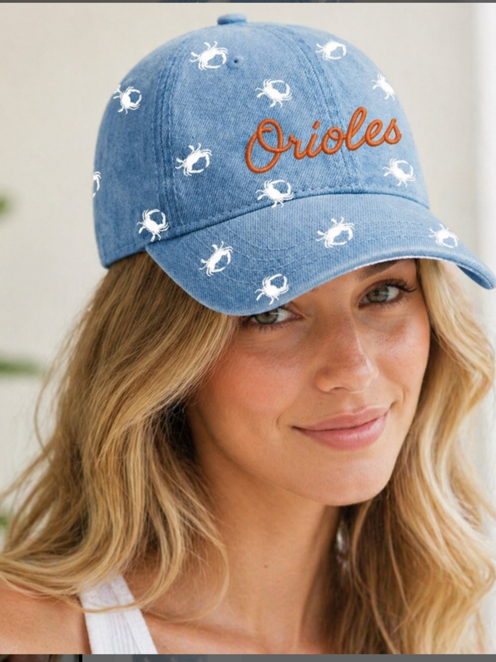 Unisex 2026 Giveaway Denim Crab 🦀 Orioles Hat Embroidered Blue Baseball Cap